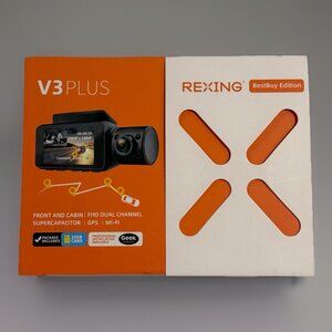 Rexing - V3 Plus Front and Cabin Dash Cam with Built-in GPS Wi-Fi Connect